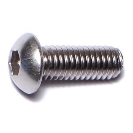 Midwest Fastener M6-1.00 Socket Head Cap Screw, Button, Plain Stainless Steel, 16 mm Length, 10 PK 75572